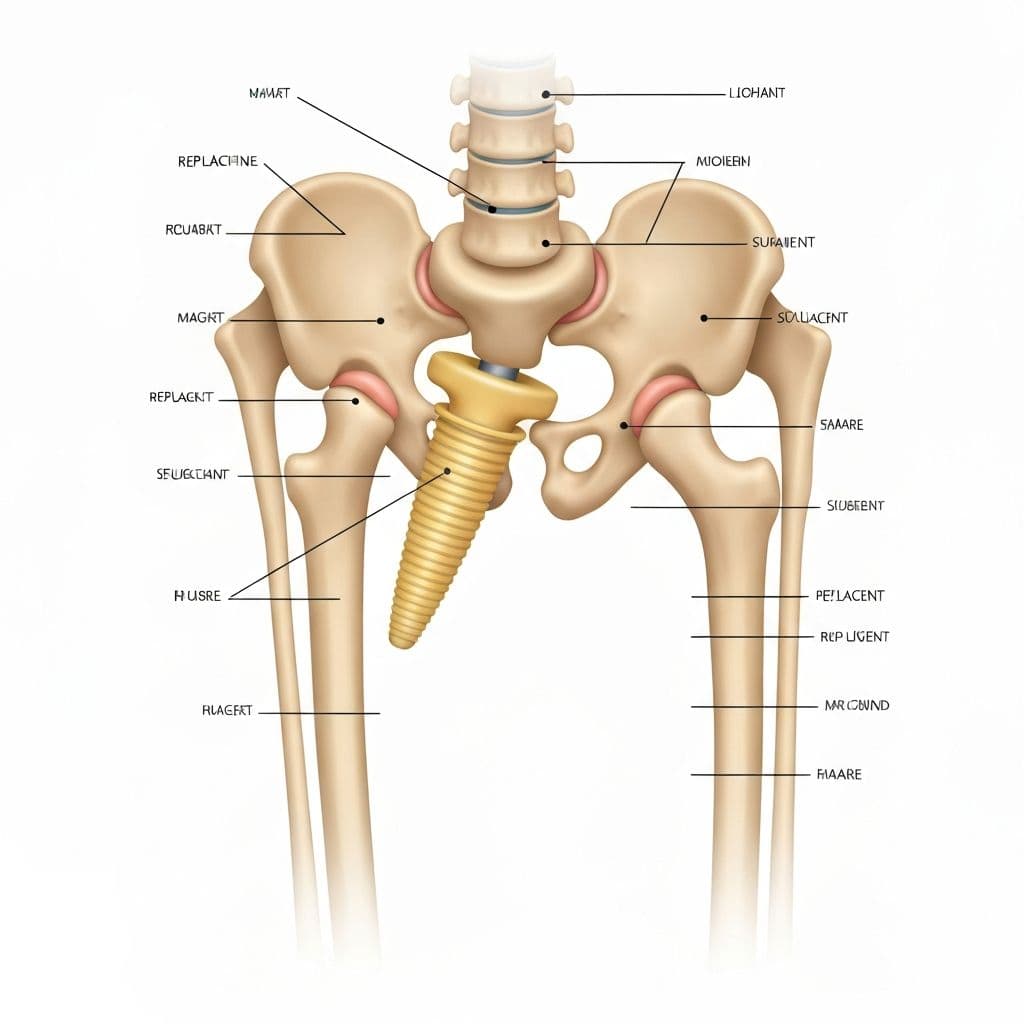 Hip replacement surgery illustration