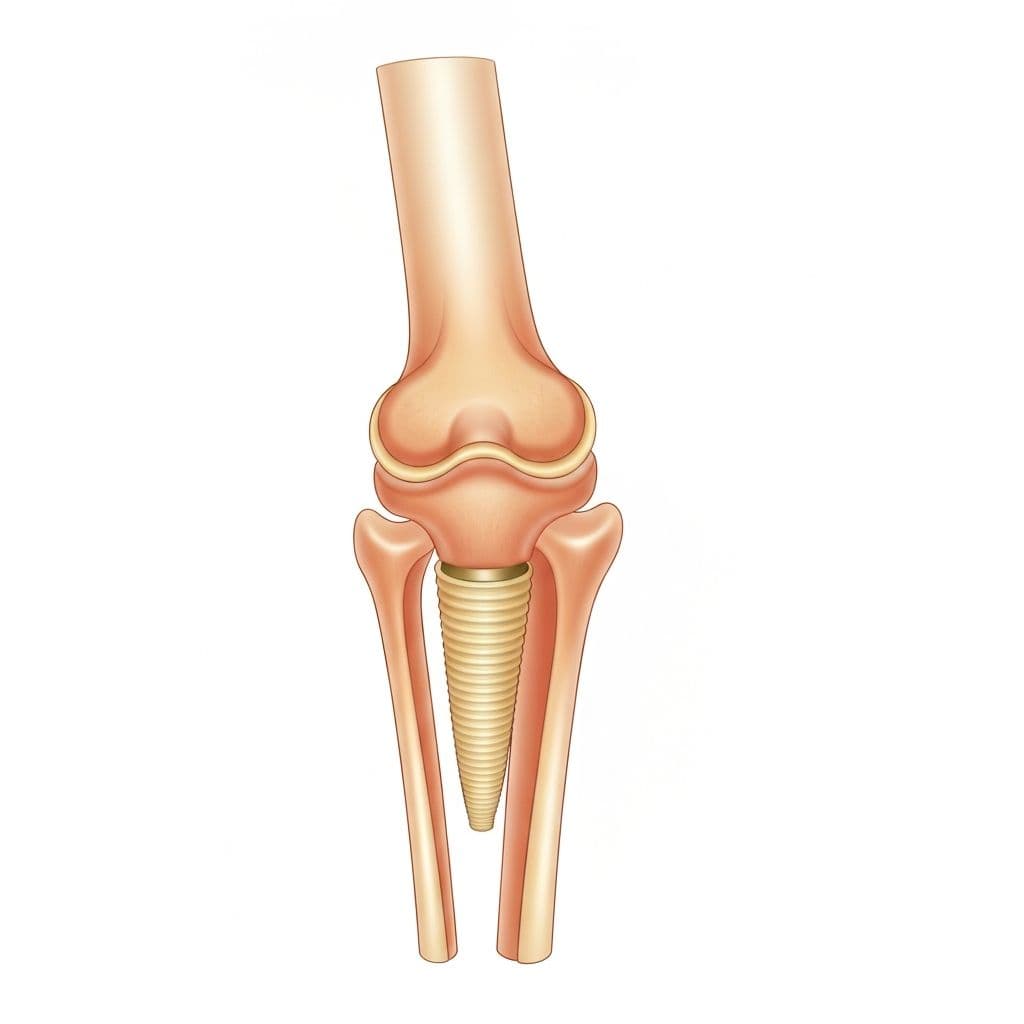 Knee replacement surgery illustration